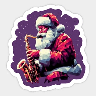 Christmas Santa Musician Saxophone Sticker
